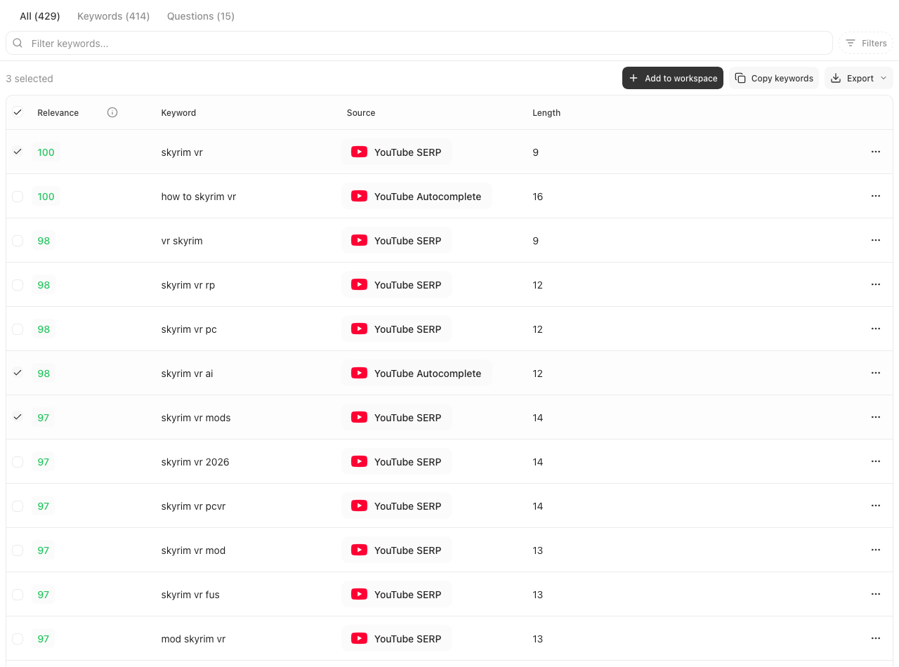 Keyword Explorer Preview